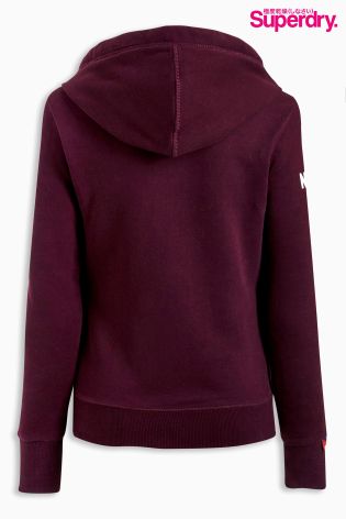 Superdry Burgundy Lucky Aces Zip Hoody